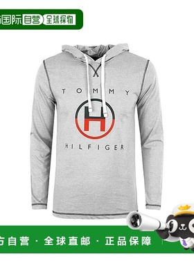 自营 Tommy Hilfiger 09T4147-004男式灰色棉混纺长袖套头衫-灰色