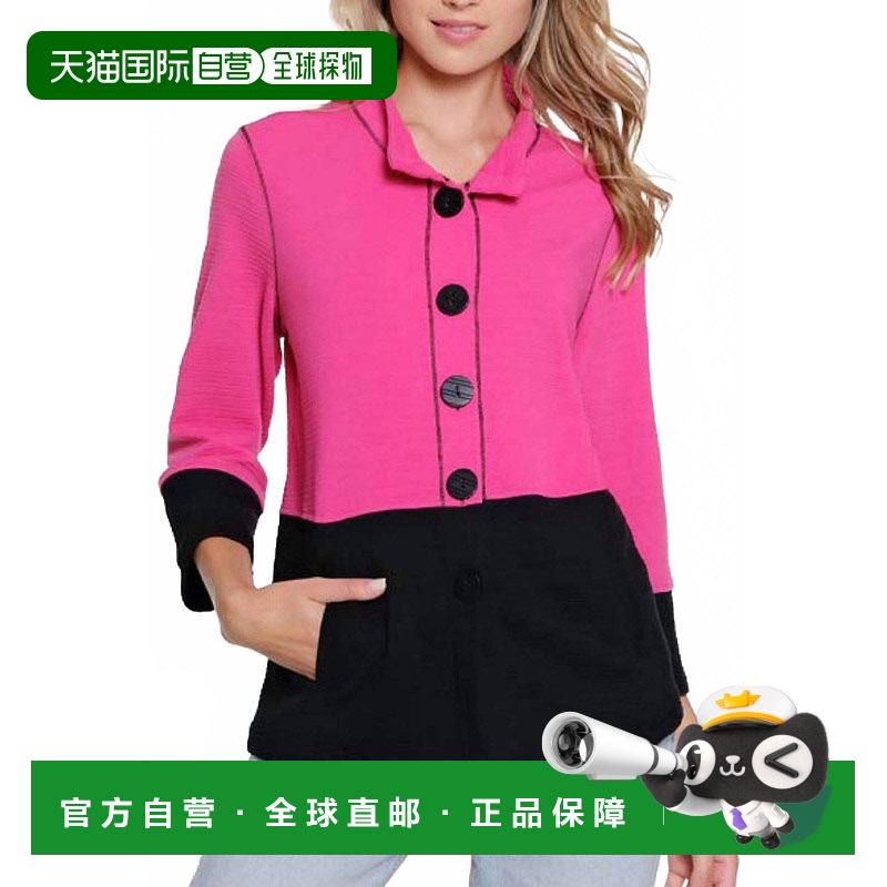自营 multiples3/4带袖线领夹克,紫红色 美国奥莱直发
