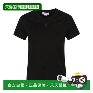 美國奧萊 自營alexander mcqueen黑色棉質(zhì)T恤 黑色 直發(fā)
