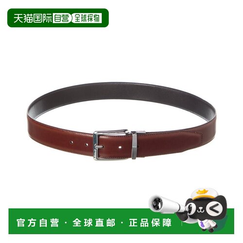 自营Bruno Magli Luca Reversible Leather Belt - black 美国奥