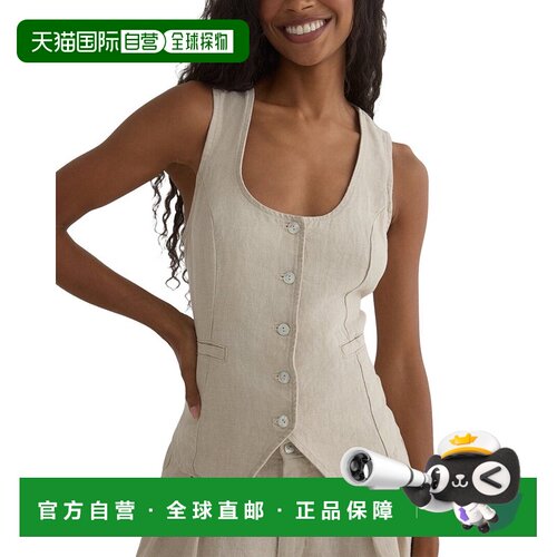 自营Bella Dahl Scoop Neck Linen Vest - brown 美国奥莱直发