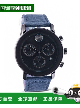 自营 Movado Bold Evolution计时码表帆布男士手表-蓝色 美国奥莱