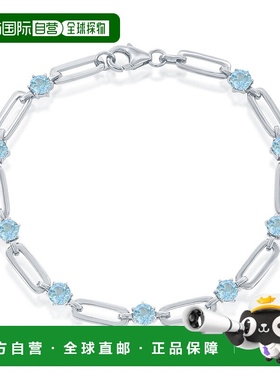 自营 simona925 纯银 5 毫米圆形回形针手链 - 蓝色 美国奥莱直发