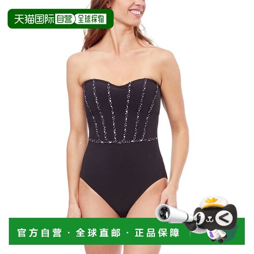 自营Profile by Gottex Bash Bandeau One-Piece - black/white