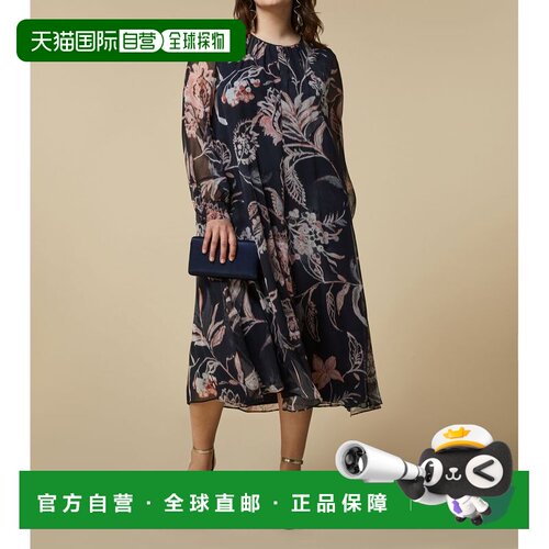 自营 marina rinaldi八月-午夜蓝 美国奥莱直发连衣裙
