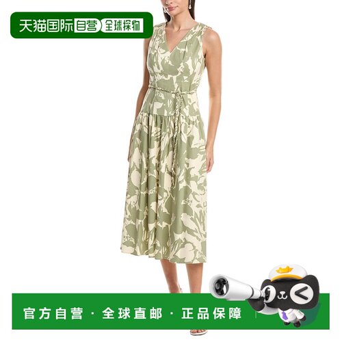 自营Anne Klein V-Neck Seam Detail Patio Dress - green 美国奥
