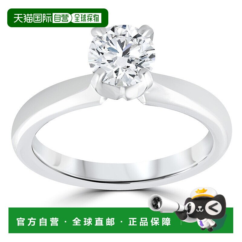 自营 pompeii31 ct 单颗钻石圆形明亮式切割天然真正 14k 白金 sz