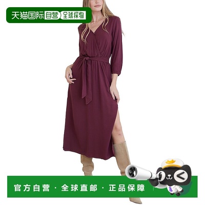 自营Bella Dahl Cross Front Belted Maxi Dress - red 美国奥莱