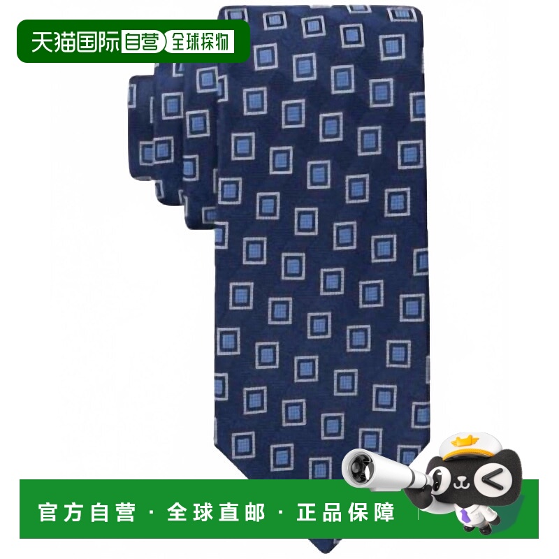 自营tommy hilfigerMen's Retro Square Tie In Navy/white - nav