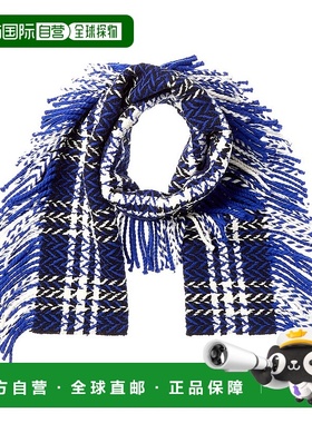 自营Burberry Check Wool Scarf - blue 美国奥莱直发博柏利围巾