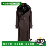 美国直邮 BURBERRY 女士毛呢外套 1h可退 风衣 纯色双排扣设计