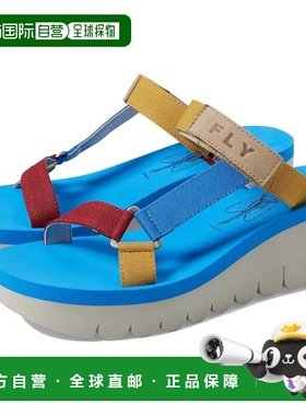 自营Women's Fly London T-Strap Sandals Cloud Multi Open Toe