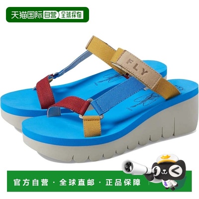 自营Women's Fly London T-Strap Sandals Cloud Multi Open Toe