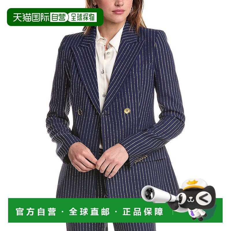 自营Michael Kors Collection Metallic Pinstripe Double-Breast