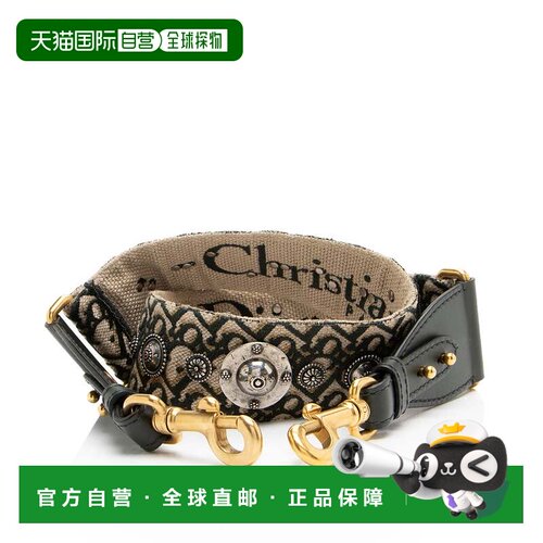 自营Dior Oblique Studded Shoulder Strap - beige, green 美国