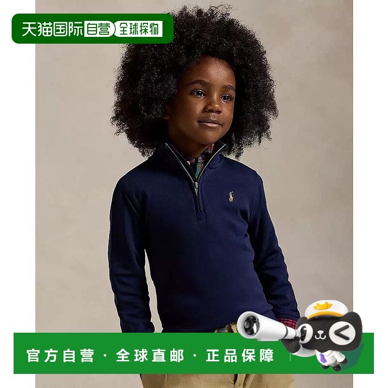 【美国直邮】Polo Ralph Lauren 童装男童棉质四分之一拉链套头衫,童装/婴儿装/亲子装,T恤,淘宝优惠券,粉丝福利购,淘宝优惠卷