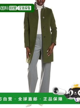 自营Cinzia Rocca Icons羊毛和羊绒混纺外套-绿色 美国奥莱直发