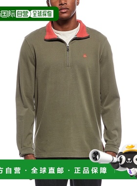 自营 brooks brothers布鲁克斯兄弟针织纯色1/4拉链套头衫-绿色