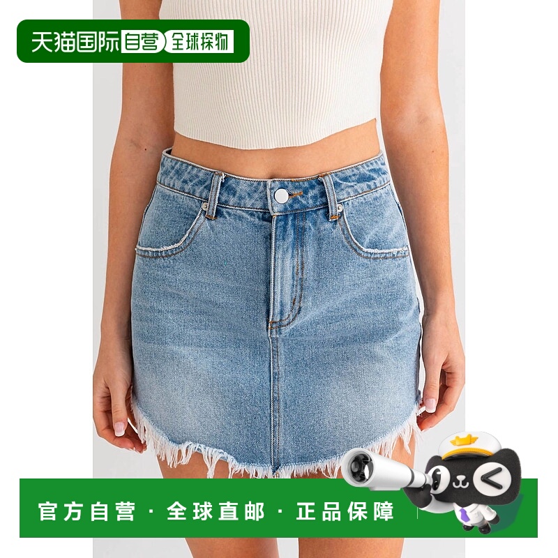 自营 le lisMarin Fray浅牛仔裙-浅牛仔 美国奥莱直发新款半身裙