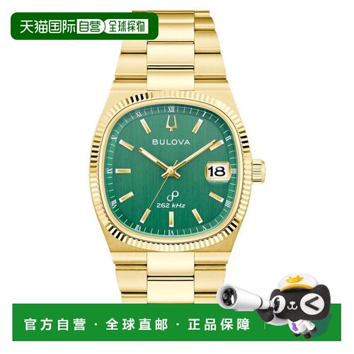 自营Bulova Men's Seville Green Dial Watch - green 美国奥莱直