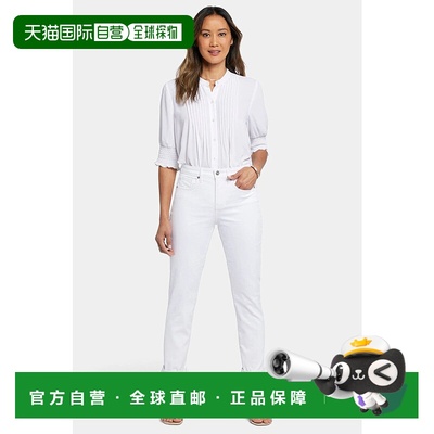 自营NYDJ Margot Girlfriend Jeans Womens White Denim Tapered
