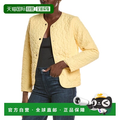 自营Jones New York Quilted Flower Jacket - yellow 美国奥莱直