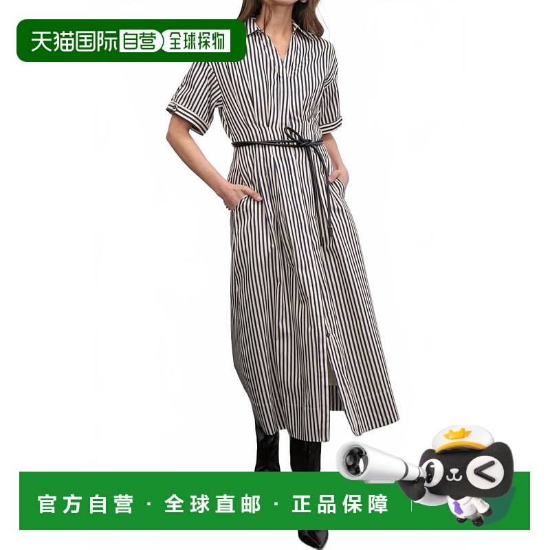 自营greylinVanisa Stripe Midi Dress In Navy - navy 美国奥莱