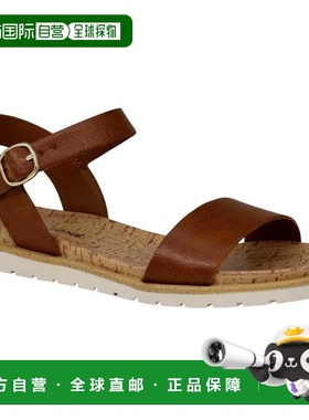 自营sun + stoneSun Stone Mattie Flat Sandals Cognac  1000860