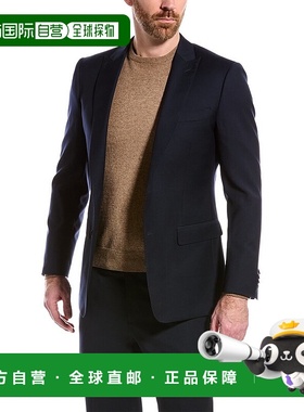 自营 Cavalli Class 2pc 修身羊毛西装 - 蓝色 美国奥莱直发外套