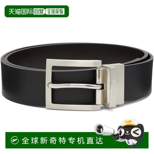 雨果 50497 香港直邮潮奢 棕色双面腰带 1h可退 男士 HUGO 黑色