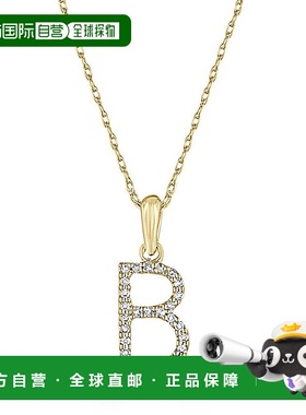 自营 sabrina14k 金和钻石初始项链 - 黄色 b 美国奥莱直发