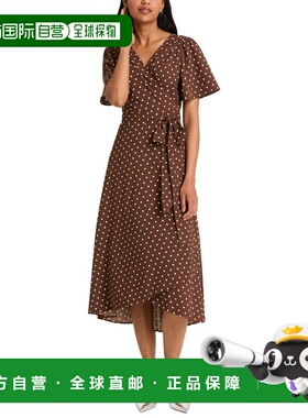 自营Draper James Gigi Wrap Dress - brown 美国奥莱直发连衣裙