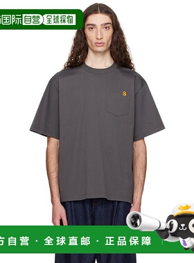 1h可退 香港直邮潮奢 Sacai 男士 灰色 S Cotton Jersey T 恤 SCM