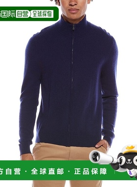 自营Amicale Cashmere Plaited Zip Cashmere Zip Sweater - blue