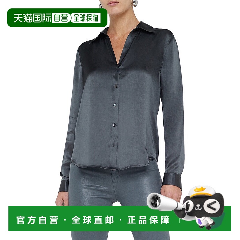 自营L'AGENCE Tyler Silk Blouse - grey 美国奥莱直发