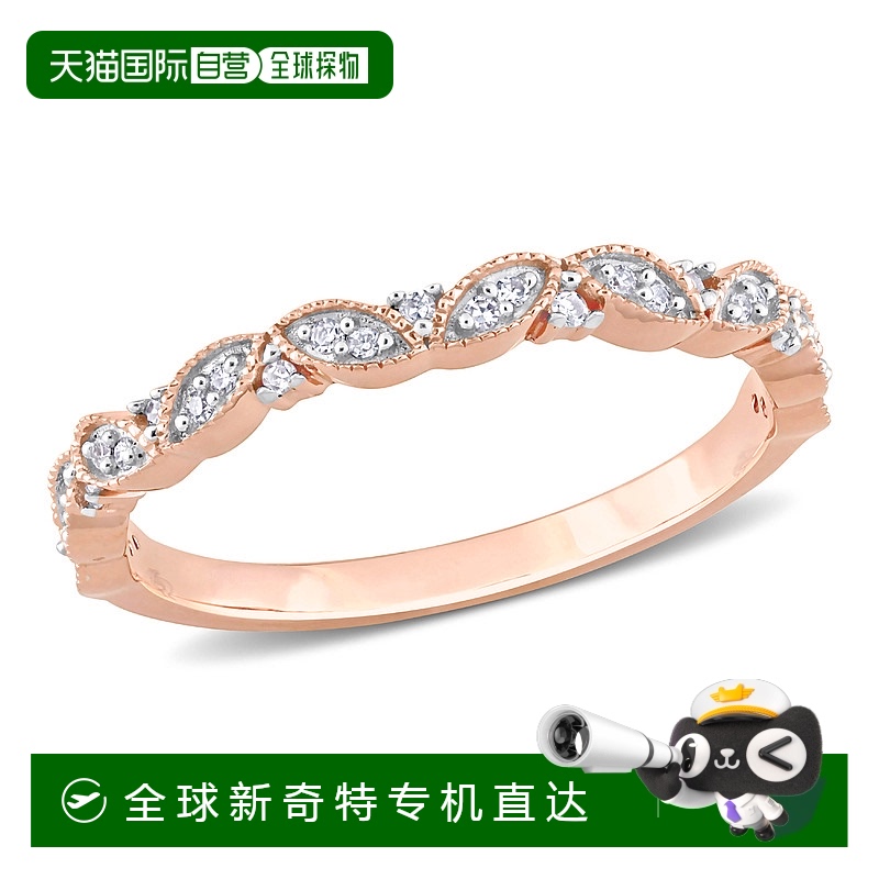 美国直邮julianna b 女士 戒指钻石玫瑰金
