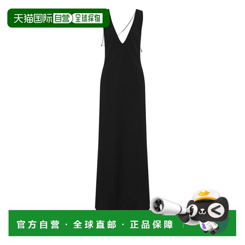 自营moschinoFlowing Black Maxi Dress - black 美国奥莱直发