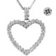 14K Real White Gol Heart pompeii33 4ct Diamond Shape Pendant