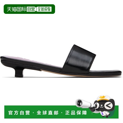 1h可退 香港直邮潮奢 BY FAR 女士 黑色 Ceni Creased Leather 凉