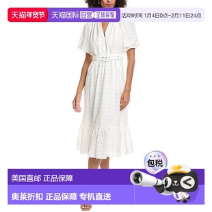 自营Diane von Furstenberg Polina Midi Dress - white 美国奥莱