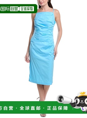 自营 Marella Roxs Midi连衣裙-蓝色 美国奥莱直发新款