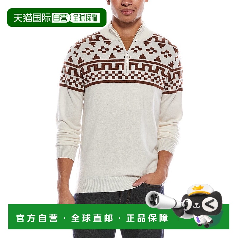 自营Brodie Cashmere Fairisle Wool & Cashmere-Blend 1/4-Zip M