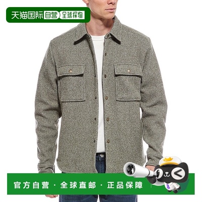 自营weatherproof vintage防风复古混合针织衬衫夹克-绿色 美国奥