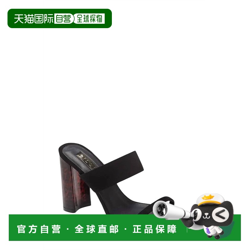 自营 billini女式Xena拖鞋凉鞋，黑色绒面革-黑色绒面革 美国奥莱