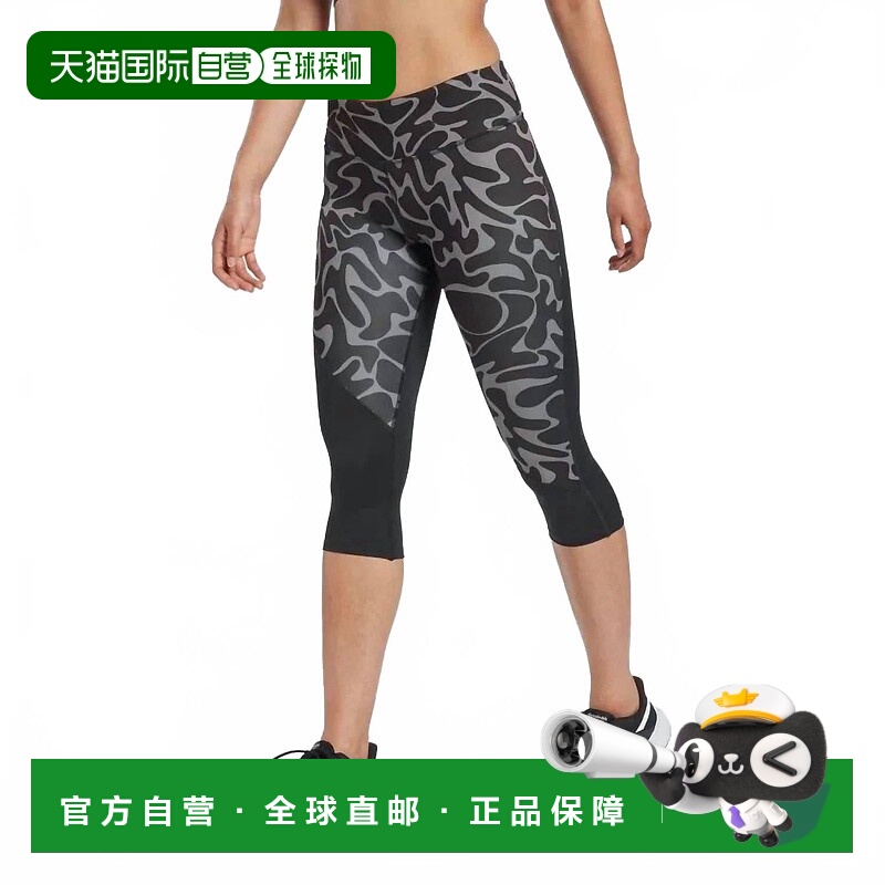 自营reebokRunning Capri Tights Leggings In Black - black 美