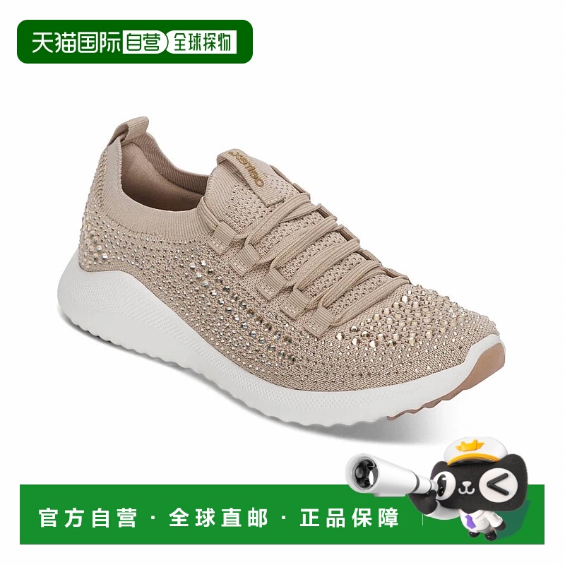 自营aetrex女式Carly Arch支撑运动鞋闪亮裸色-闪亮裸色 美国奥莱