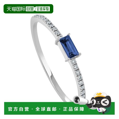 自营sabrina14K White Gold Diamond & Sapphire 1/2 Way Around