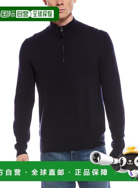 自营Mette Cashmere 1/4-Zip Mock Neck Sweater - navy 美国奥莱