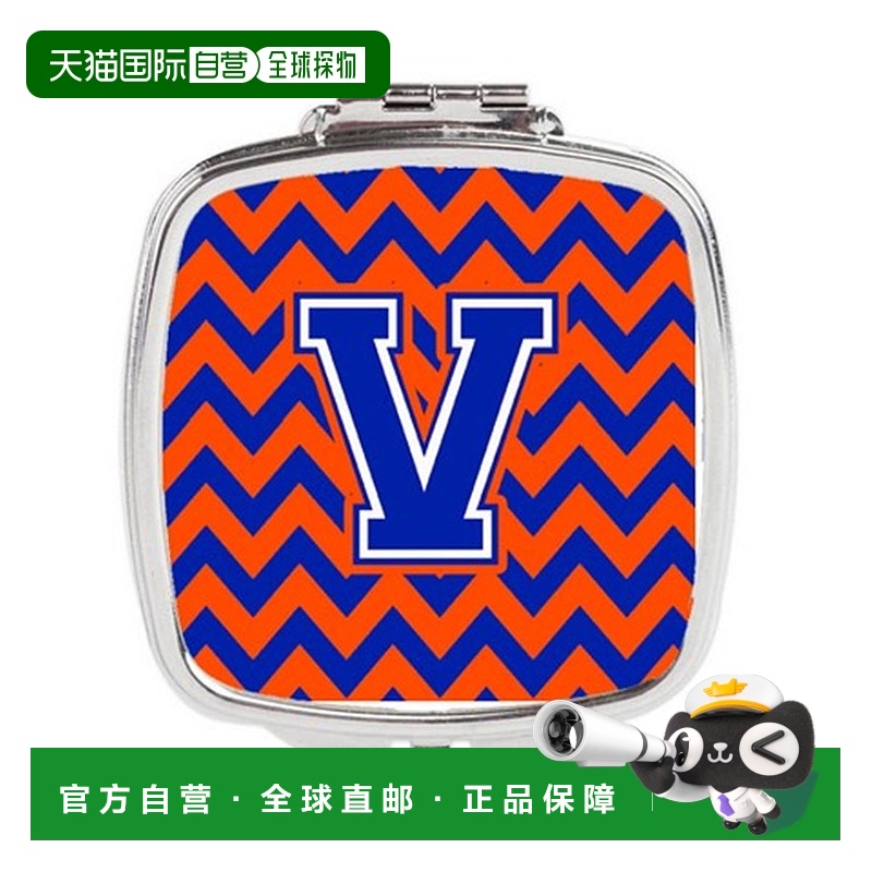自营 Carolines Treasures CJ1044-VSCM 字母 V 雪佛龙橙色正品