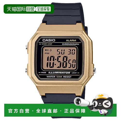 自营Casio Men's Classic Digital Watch with Gold Accents - W-